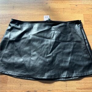 Black Faux Leather Mini Skirt